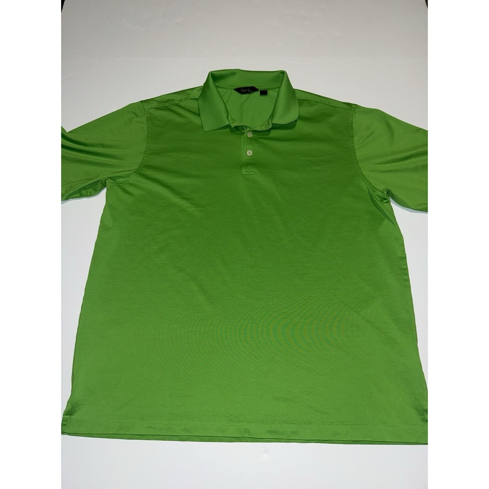 Walter Hagen Men Large Polo Shirt Green Golf Casual Preppy Pima Cotton Blend Top